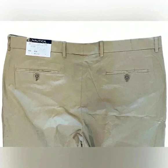 Nautica men’s khaki dress pants size 44R W38. Pockets on front and back. NWT - Picture 8 of 9
